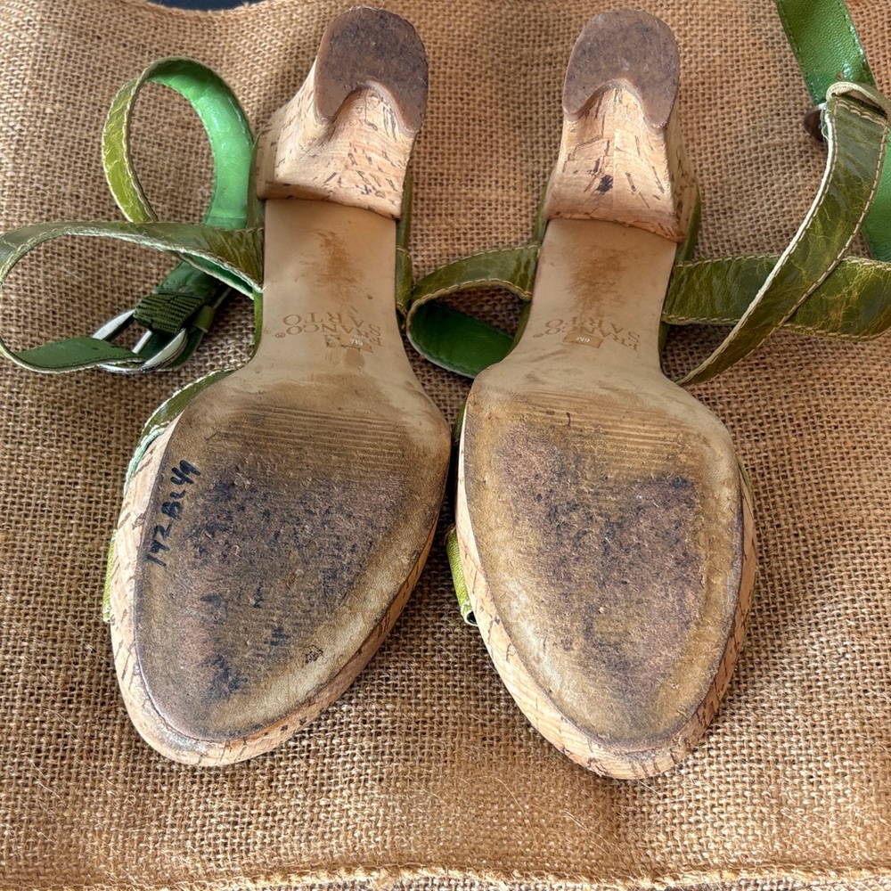 Franco Sarto Green Strappy Heeled Sandals - Picture 7 of 12
